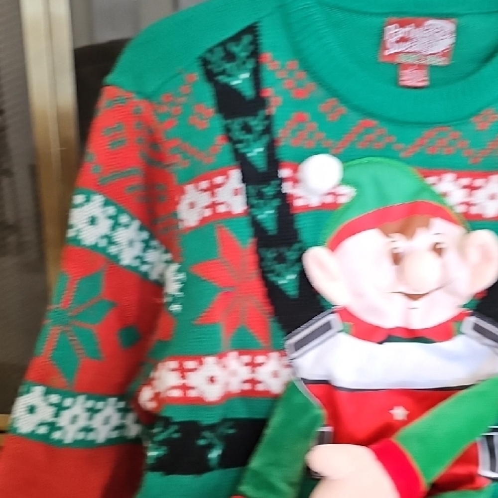 Holiday Elf Sweater in Green and Red - Picture 7 of 11